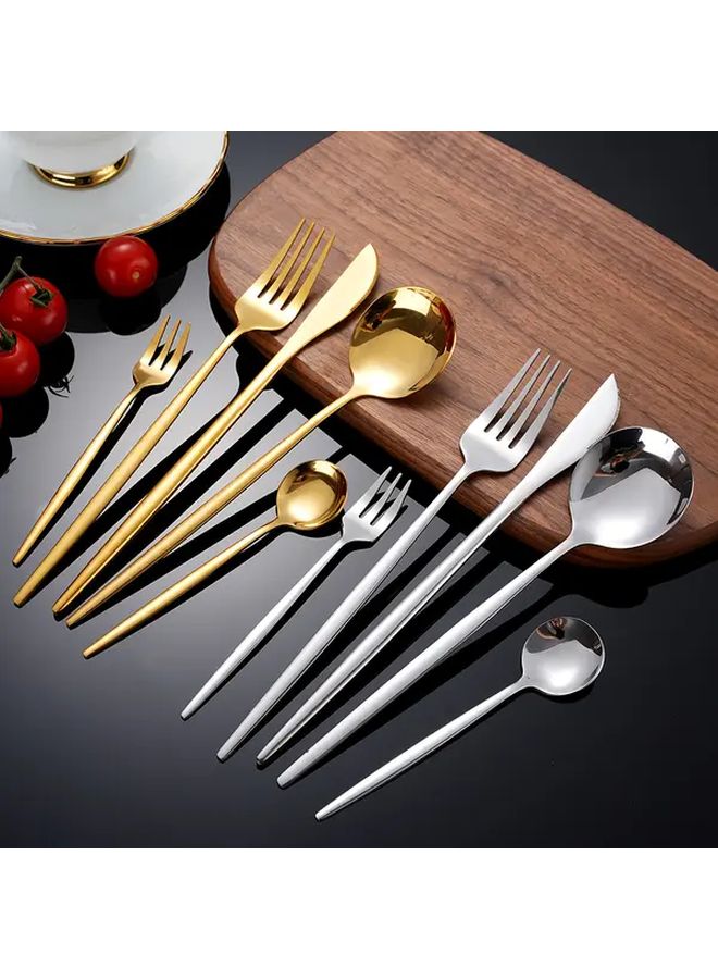 20 Piece Stainless Steel Dinnerware Set Golden Mirror Polish Cutlery Collection - Image 2